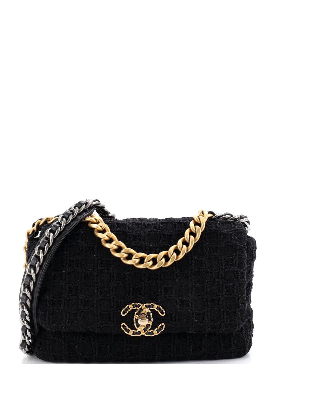 Chanel 19 Flap Bag Quilted Tweed Medium #256620C48B